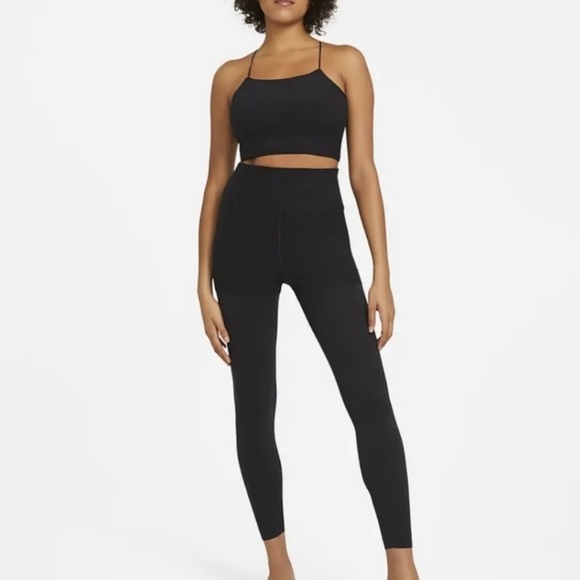 NIKE YOGA LUXE LEGGINGS BLACK 7/8 LEGGING WORKOUT S NWT - Picture 1 of 16